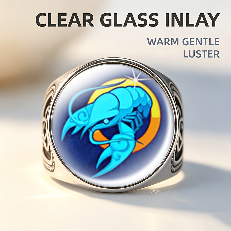 Classic Side-Carved Open Ring with Scorpion Pattern
